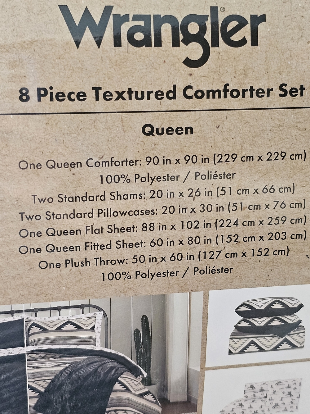Wrangler 8-Piece Textured Comforter Set - Black & White Tribal - Picture 7 of 8
